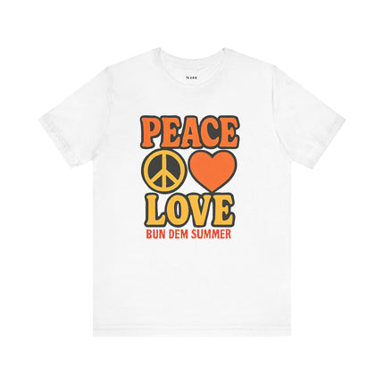 Peace & Love Summer Vibes Unisex Tee, Perfect for Festivals, Casual Outfits, Gifts, Music Events, and Spreading Positivity - NGOWE STORE