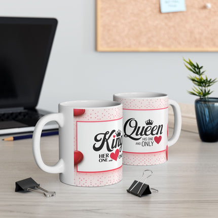 King & Queen Only One Ceramic Mug, (11oz, 15oz) - NGOWE STORE