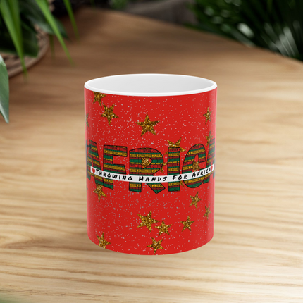 Throwing Hands For Africa Ceramic Mug, (11oz, 15oz) - NGOWE STORE