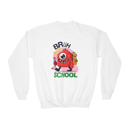 Bruh it's School Already! Youth Crewneck Sweatshirt - NGOWE STORE