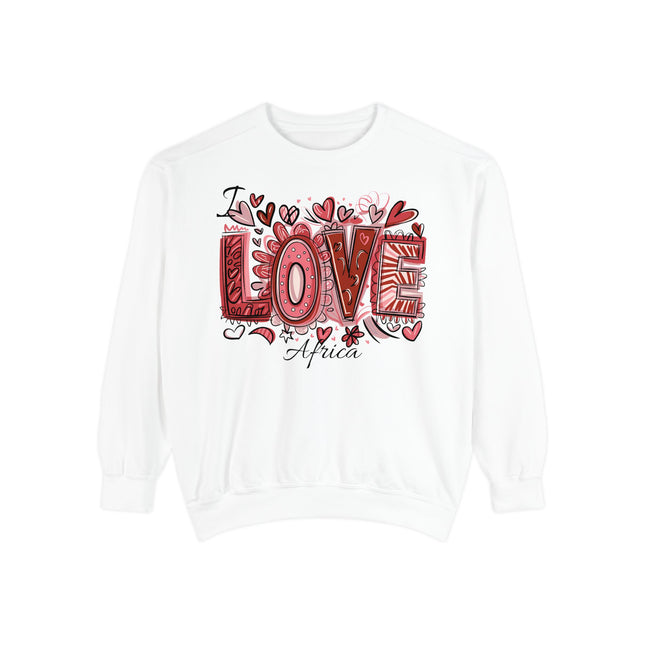 I Love Africa Unisex Garment-Dyed Sweatshirt - NGOWE STORE