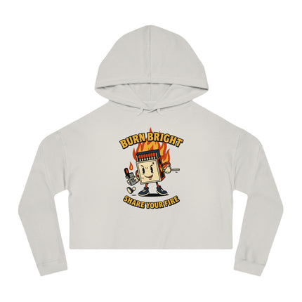 Bun Dem Summer Cropped Sweatshirt with Motivational Design Empire Edition - Burn Bright, Share Your Fire, Cute Hoodie for Women, Trendy Casual Wear, Gift for Her - NGOWE STORE