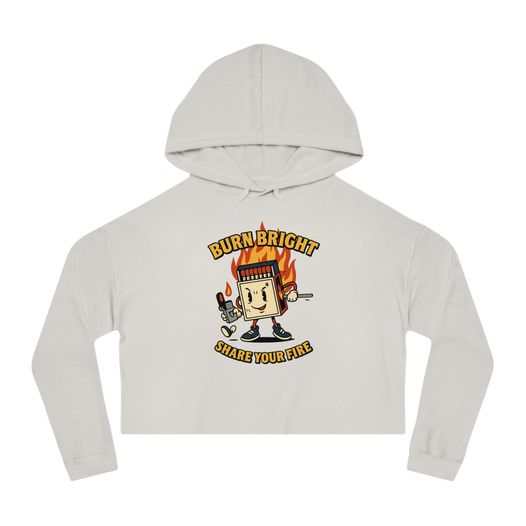 Bun Dem Summer Cropped Sweatshirt with Motivational Design Empire Edition - Burn Bright, Share Your Fire, Cute Hoodie for Women, Trendy Casual Wear, Gift for Her - NGOWE STORE