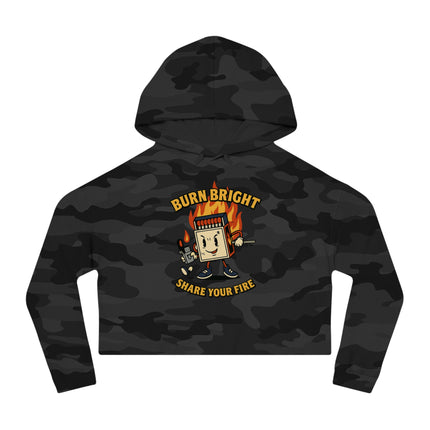 Bun Dem Summer Cropped Sweatshirt with Motivational Design Empire Edition - Burn Bright, Share Your Fire, Cute Hoodie for Women, Trendy Casual Wear, Gift for Her - NGOWE STORE