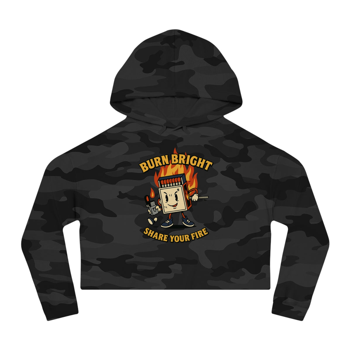 Bun Dem Summer Cropped Sweatshirt with Motivational Design Empire Edition - Burn Bright, Share Your Fire, Cute Hoodie for Women, Trendy Casual Wear, Gift for Her - NGOWE STORE
