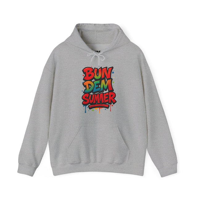 Bun Dem Summer Vibrant Summer Hoodie, Unisex Sweatshirt, Graffiti Style Apparel, Beach Theme Gift, Casual Summer Wear, Festival Clothing - NGOWE STORE
