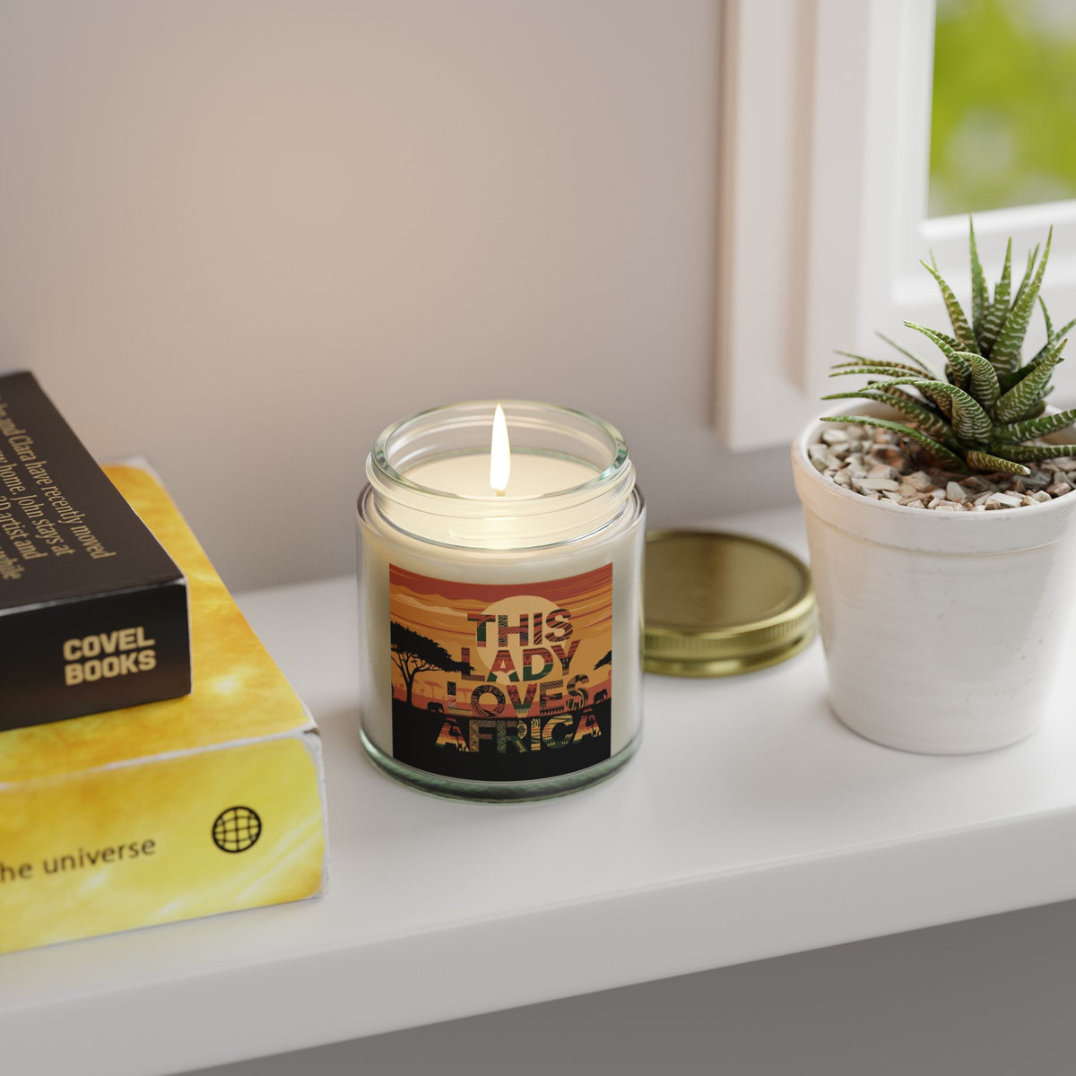 This Lady Loves Africa Scented Candles, Coconut Apricot Wax (4oz, 9oz) - NGOWE STORE
