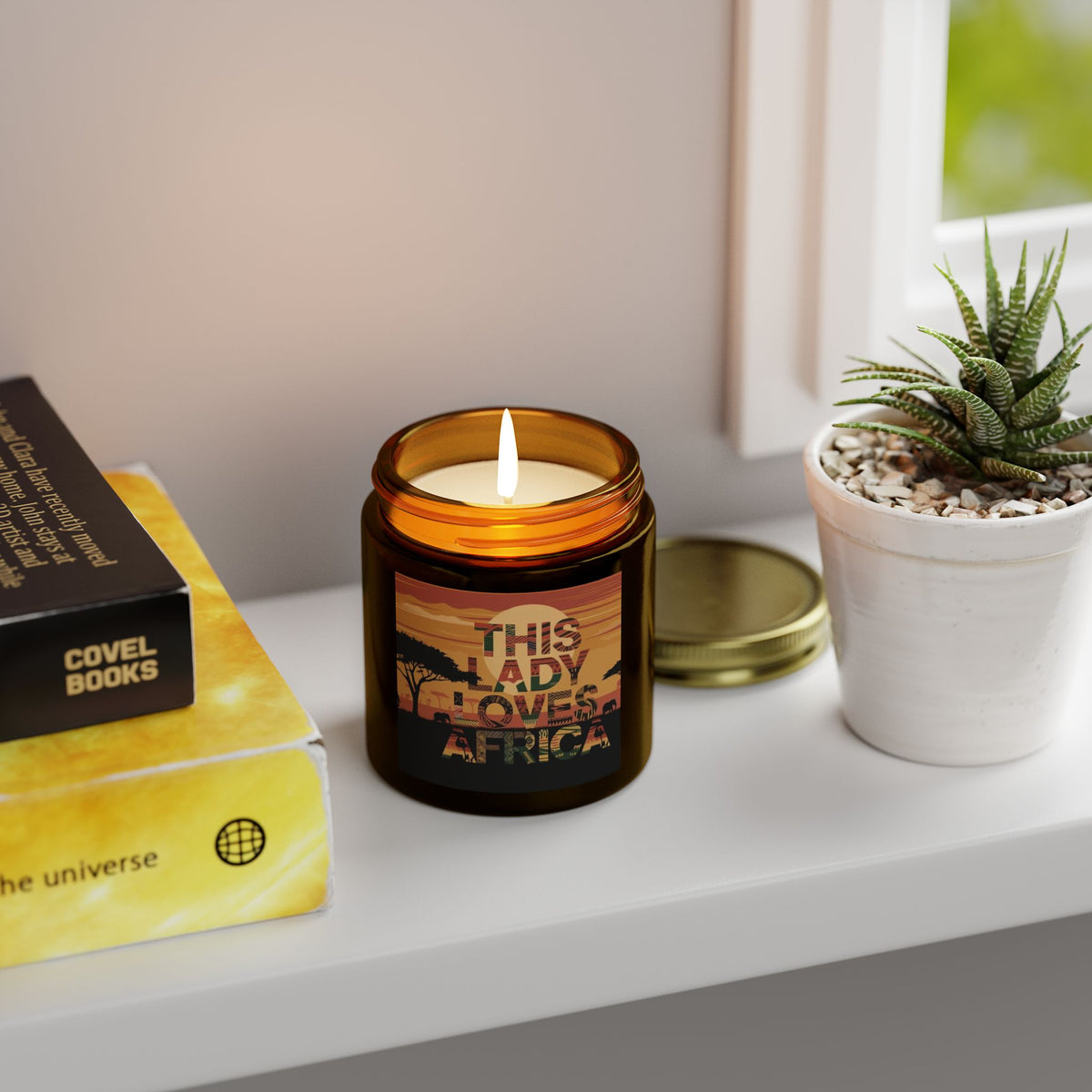 This Lady Loves Africa Scented Candles, Coconut Apricot Wax (4oz, 9oz) - NGOWE STORE