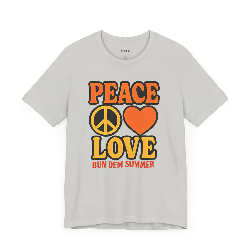 Peace & Love Summer Vibes Unisex Tee, Perfect for Festivals, Casual Outfits, Gifts, Music Events, and Spreading Positivity - NGOWE STORE