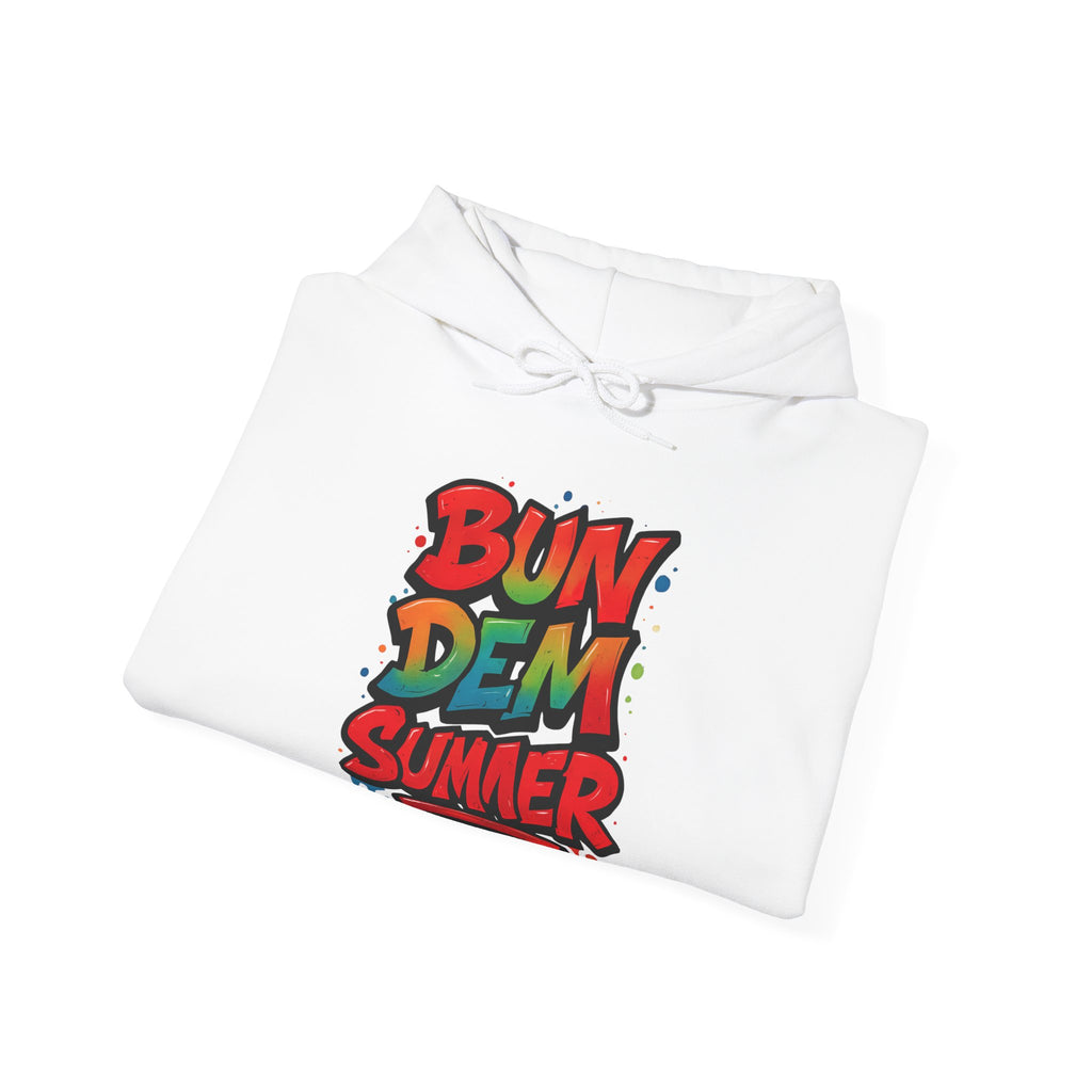 Bun Dem Summer Vibrant Summer Hoodie, Unisex Sweatshirt, Graffiti Style Apparel, Beach Theme Gift, Casual Summer Wear, Festival Clothing - NGOWE STORE