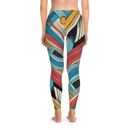 Lines All Around Stretchy Leggings (AOP) - NGOWE STORE