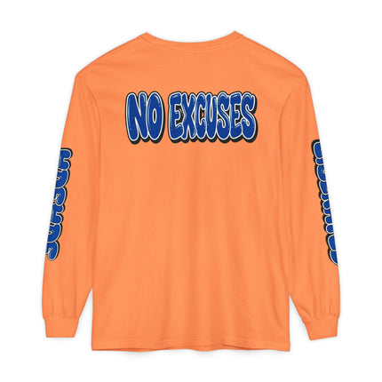 FEARLESS “AdeAde No Excuses” Long Sleeve T-Shirt | NGOWE Fearless Collection – Unisex Motivation Garment-dyed