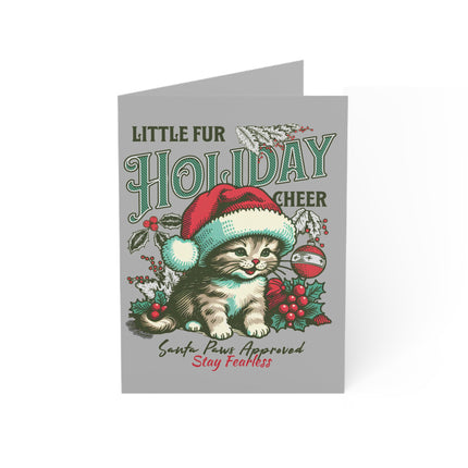 Christmas Fearless Cat Greeting Cards (1, 10, 30, and 50pcs)