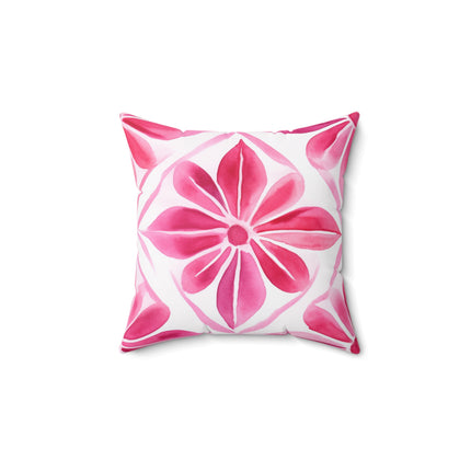 Pink Flower Spun Polyester Square Pillow - NGOWE STORE