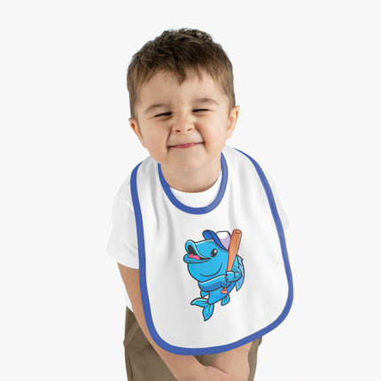 Whale of a Time Baby Contrast Trim Jersey Bib - NGOWE STORE