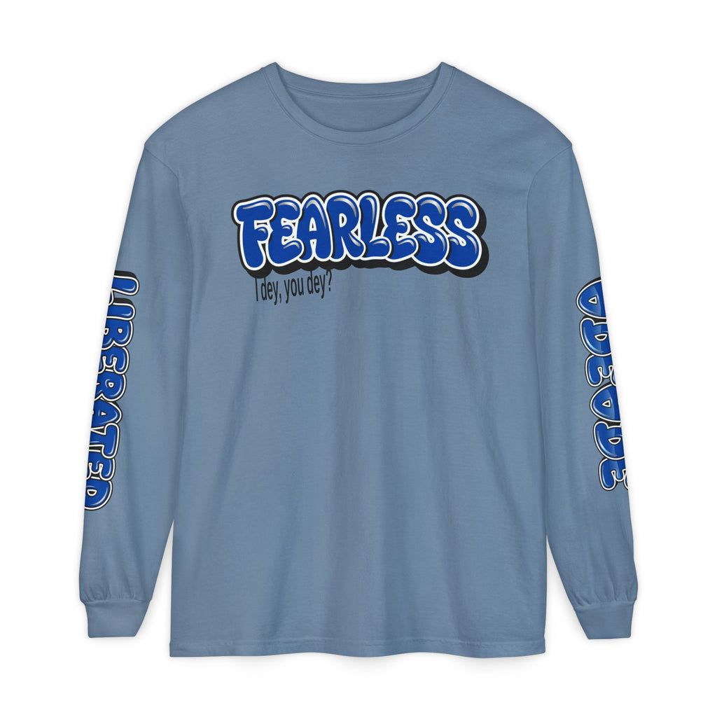 FEARLESS “AdeAde No Excuses” Long Sleeve T-Shirt | NGOWE Fearless Collection – Unisex Motivation Garment-dyed - NGOWE STORE