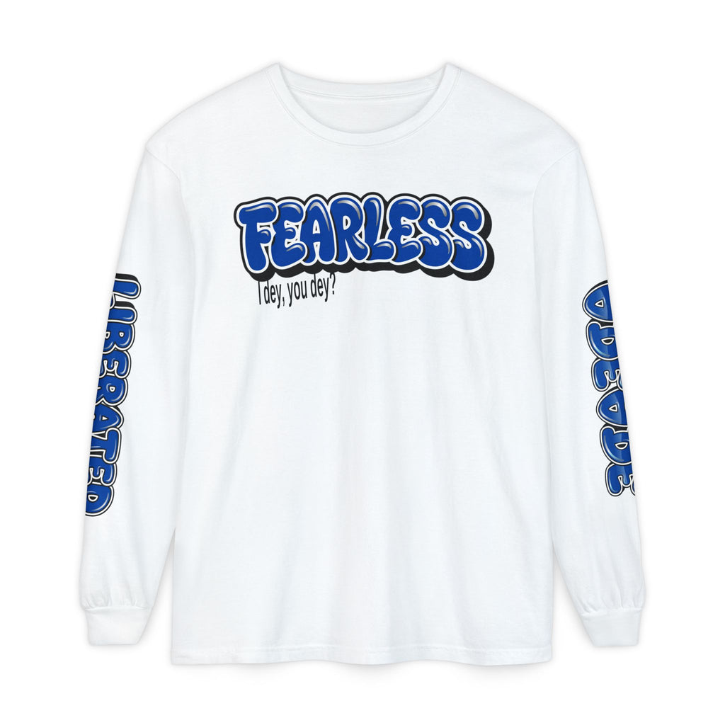 FEARLESS “AdeAde No Excuses” Long Sleeve T-Shirt | NGOWE Fearless Collection – Unisex Motivation Garment-dyed - NGOWE STORE