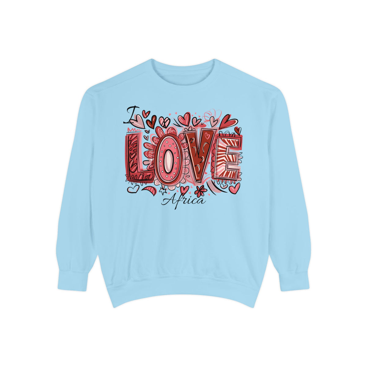 I Love Africa Unisex Garment-Dyed Sweatshirt - NGOWE STORE