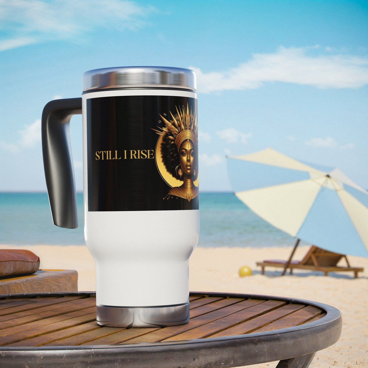 Empowering Stainless Steel Travel Mug - "Still I Rise" 14oz - NGOWE STORE
