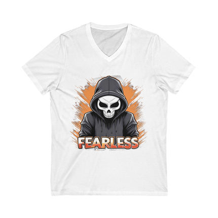 Skeleton But Still Fearless Unisex Jersey Short Sleeve V-Neck Tee - NGOWE STORE