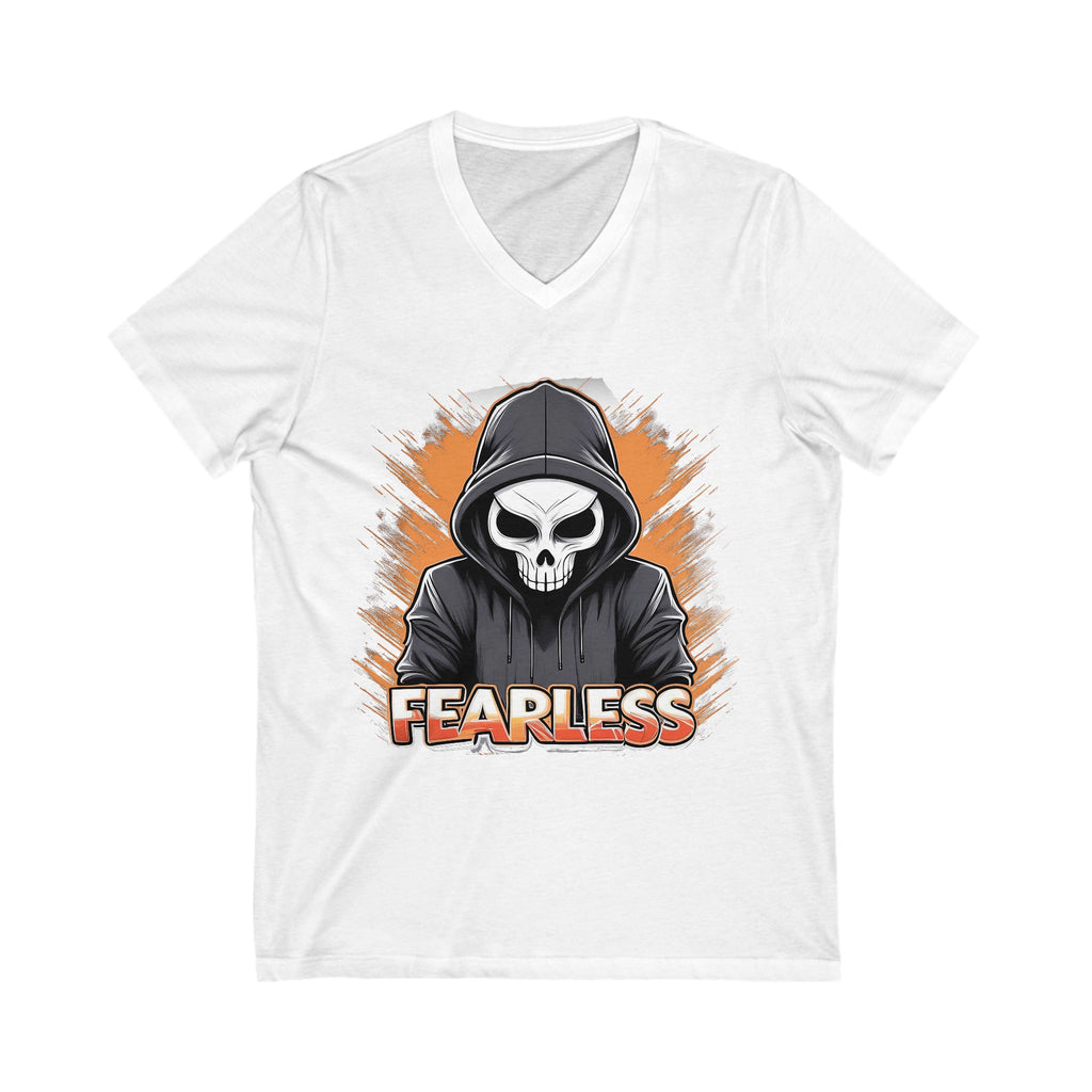 Skeleton But Still Fearless Unisex Jersey Short Sleeve V-Neck Tee - NGOWE STORE