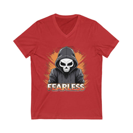 Skeleton But Still Fearless Unisex Jersey Short Sleeve V-Neck Tee - NGOWE STORE