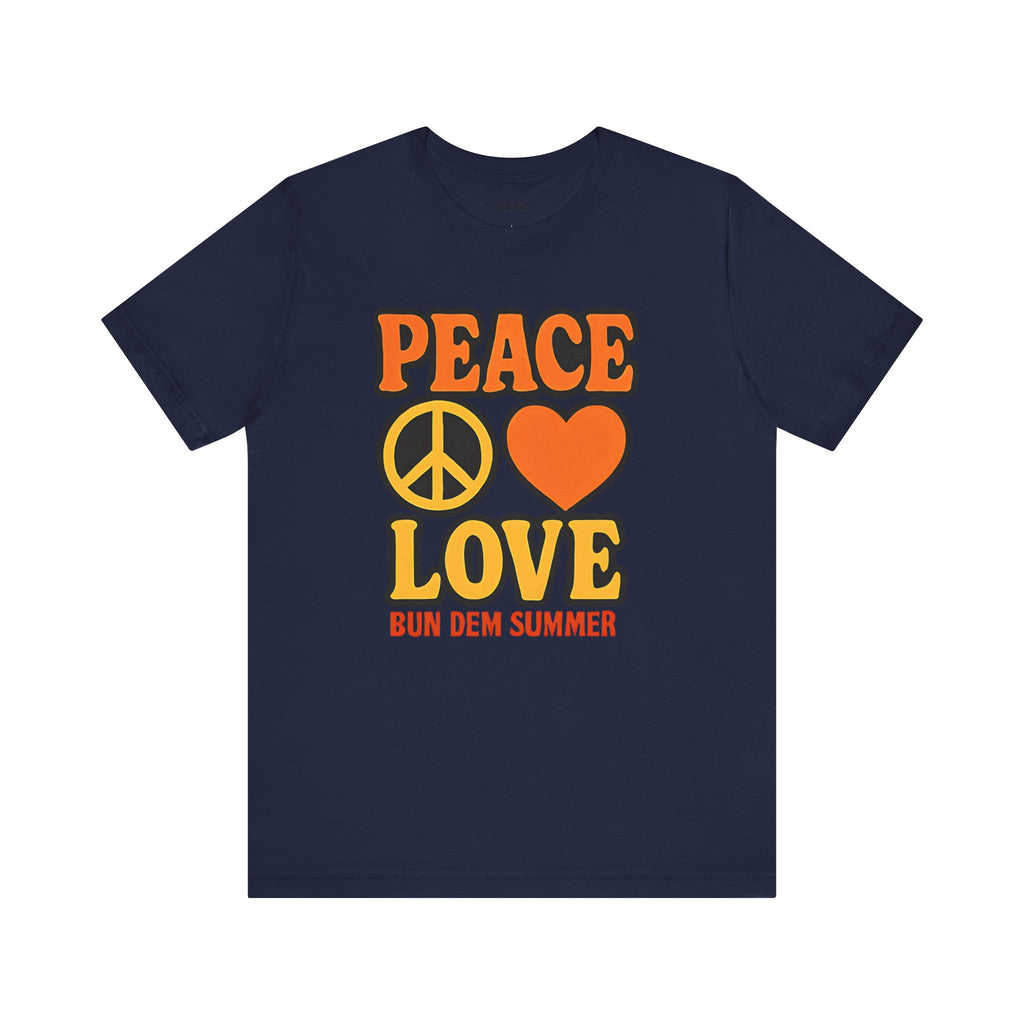 Peace & Love Summer Vibes Unisex Tee, Perfect for Festivals, Casual Outfits, Gifts, Music Events, and Spreading Positivity - NGOWE STORE