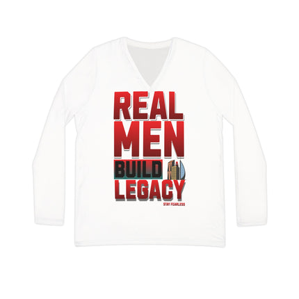 Real Men Leave Legacy Women's Long Sleeve V-neck Shirt (AOP) - NGOWE STORE