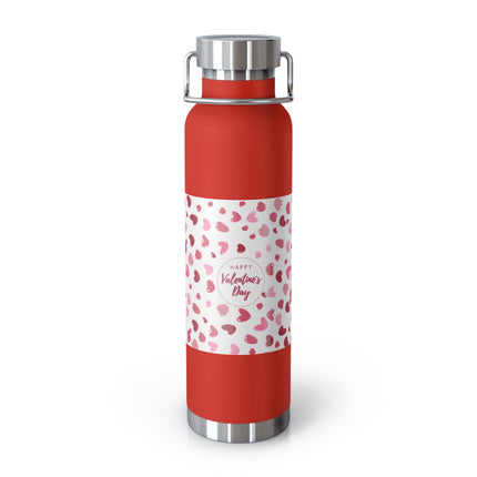 Happy Valentines Day Copper Vacuum Insulated Bottle, 22oz