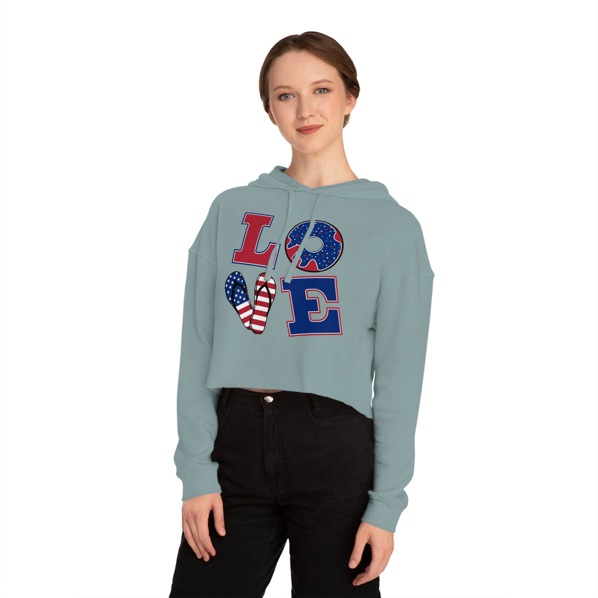 Love Women’s Cropped Hooded Sweatshirt - NGOWE STORE