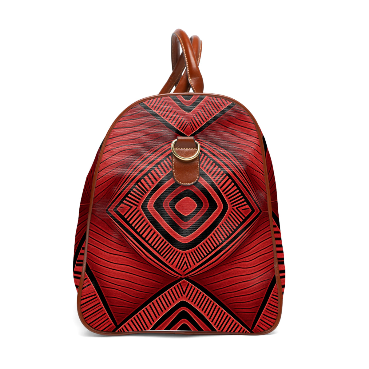 Red Diamond Pattern Waterproof Travel Bag - NGOWE STORE