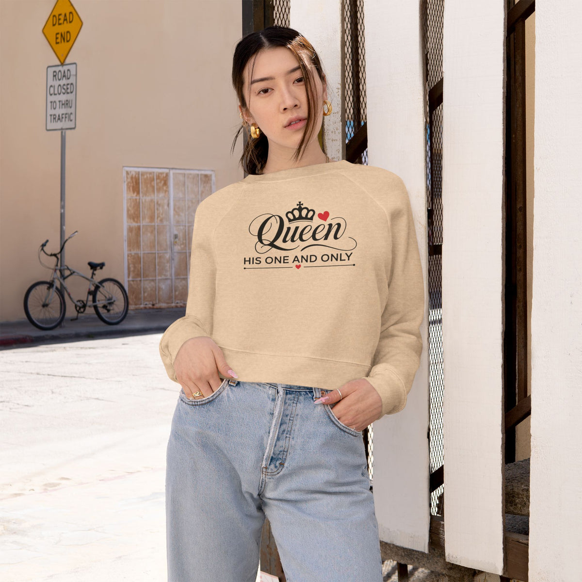 Queen, His One and Only Women's Cropped Fleece Pullover - NGOWE STORE