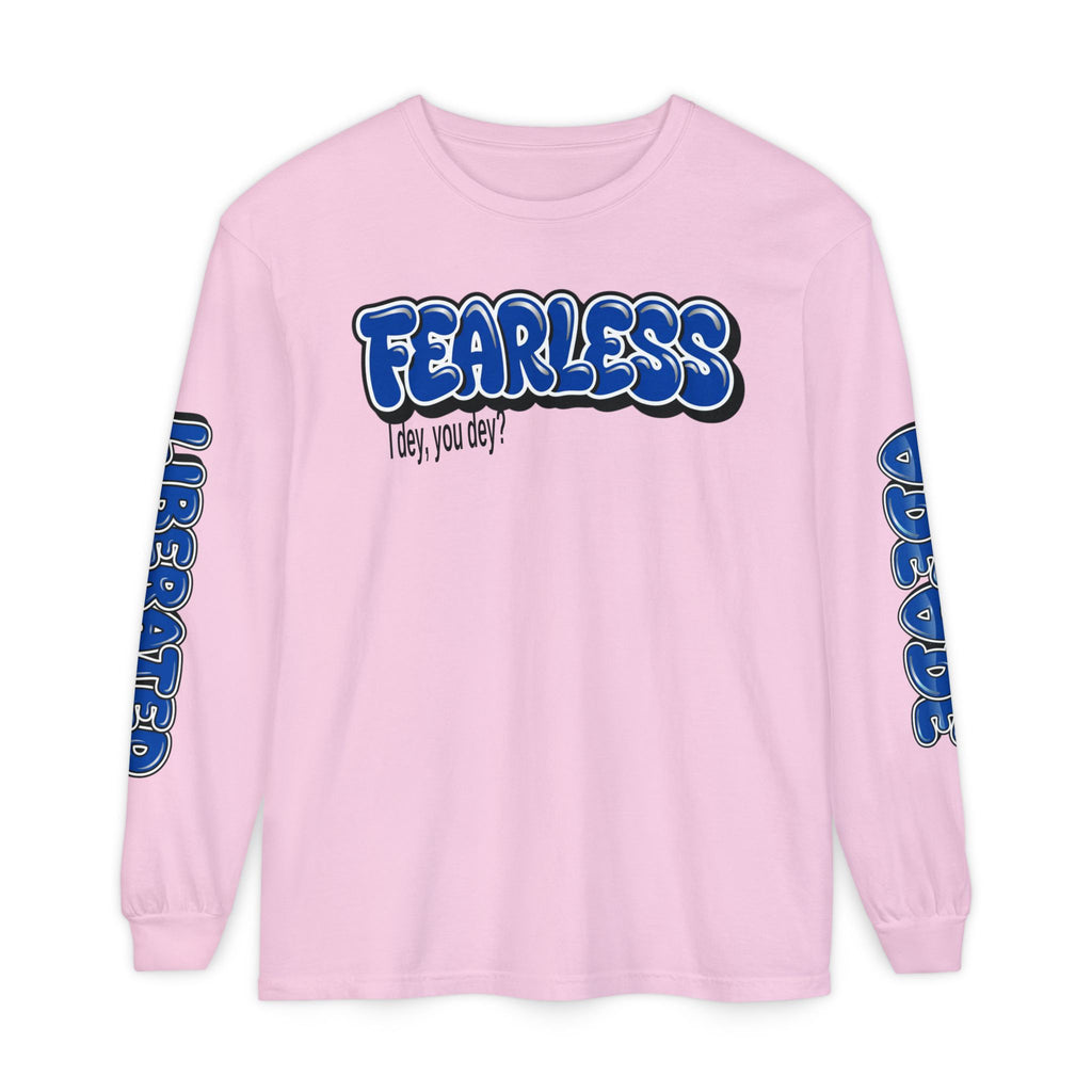 FEARLESS “AdeAde No Excuses” Long Sleeve T-Shirt | NGOWE Fearless Collection – Unisex Motivation Garment-dyed - NGOWE STORE