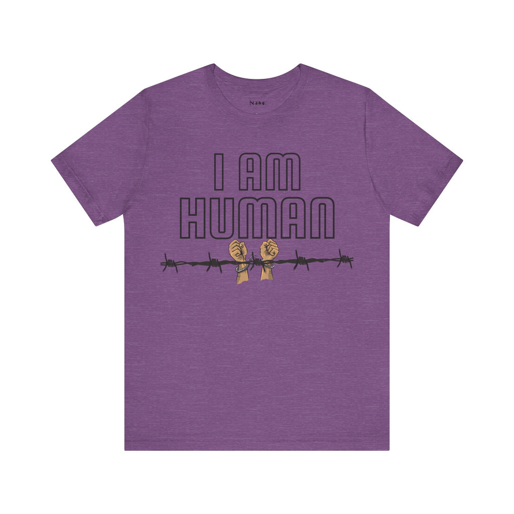 I AM HUMAN Unisex Jersey Tee - Empowerment & Humanity Message, Everyday Wear - NGOWE STORE