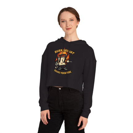 Bun Dem Summer Cropped Sweatshirt with Motivational Design Empire Edition - Burn Bright, Share Your Fire, Cute Hoodie for Women, Trendy Casual Wear, Gift for Her - NGOWE STORE