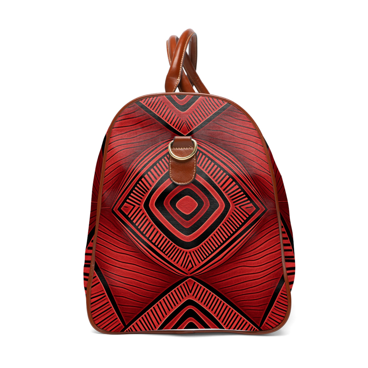 Red Diamond Pattern Waterproof Travel Bag - NGOWE STORE