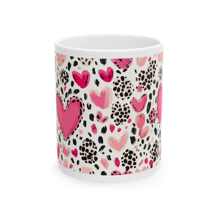 Hearts of Love Ceramic Mug, (11oz, 15oz) - NGOWE STORE