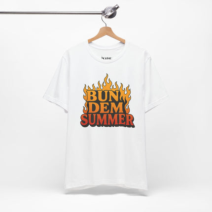BUN DEM SUMMER Vibes! Graphic Tee - Unisex Short Sleeve T-Shirt, Fun Summer Outfit, Casual Wear, Beach Day Apparel, Gift for Summer Lovers