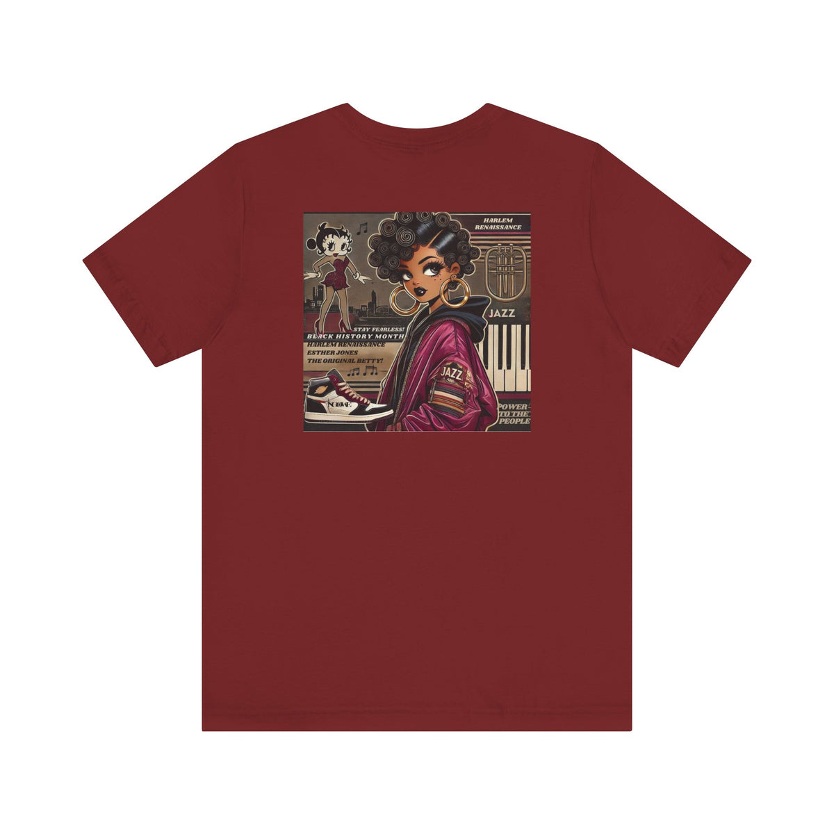 Harlem Renaissance Fearless Betty Boop Unisex Jersey Short Sleeve Tee - NGOWE STORE