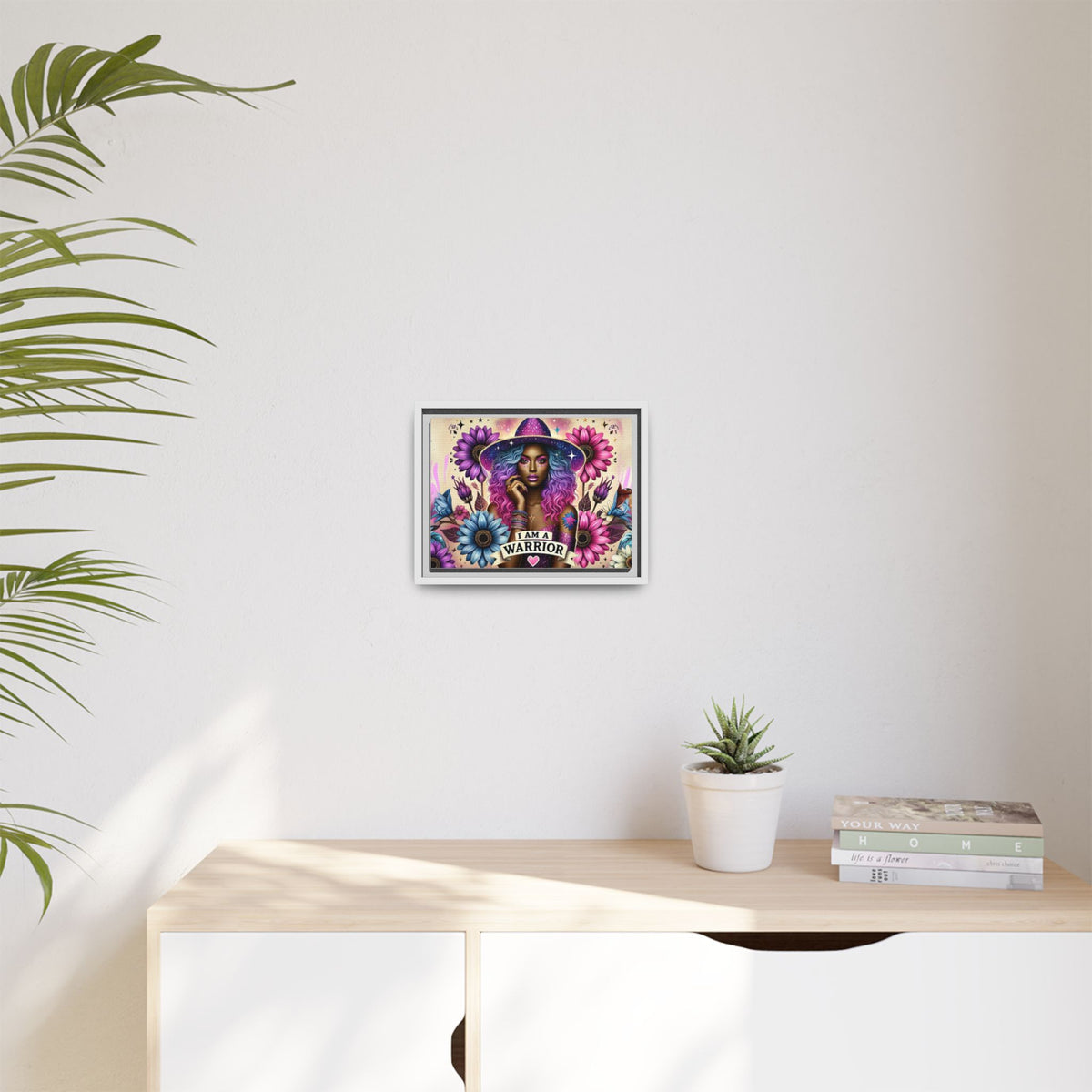 I Am A Warrior Affirmation Matte Canvas, Framed (Multi-color) - NGOWE STORE