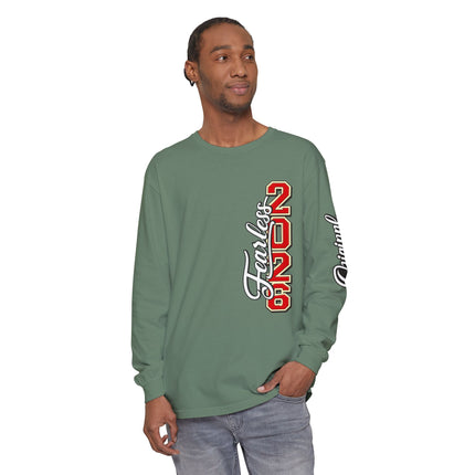 ORIGINAL FIRE™ 2026 — Fearless Long Sleeve. Unisex Garment-dyed Long Sleeve T-Shirt