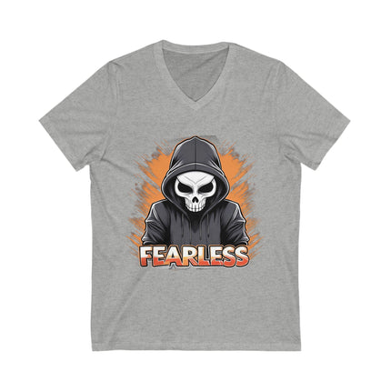 Skeleton But Still Fearless Unisex Jersey Short Sleeve V-Neck Tee - NGOWE STORE