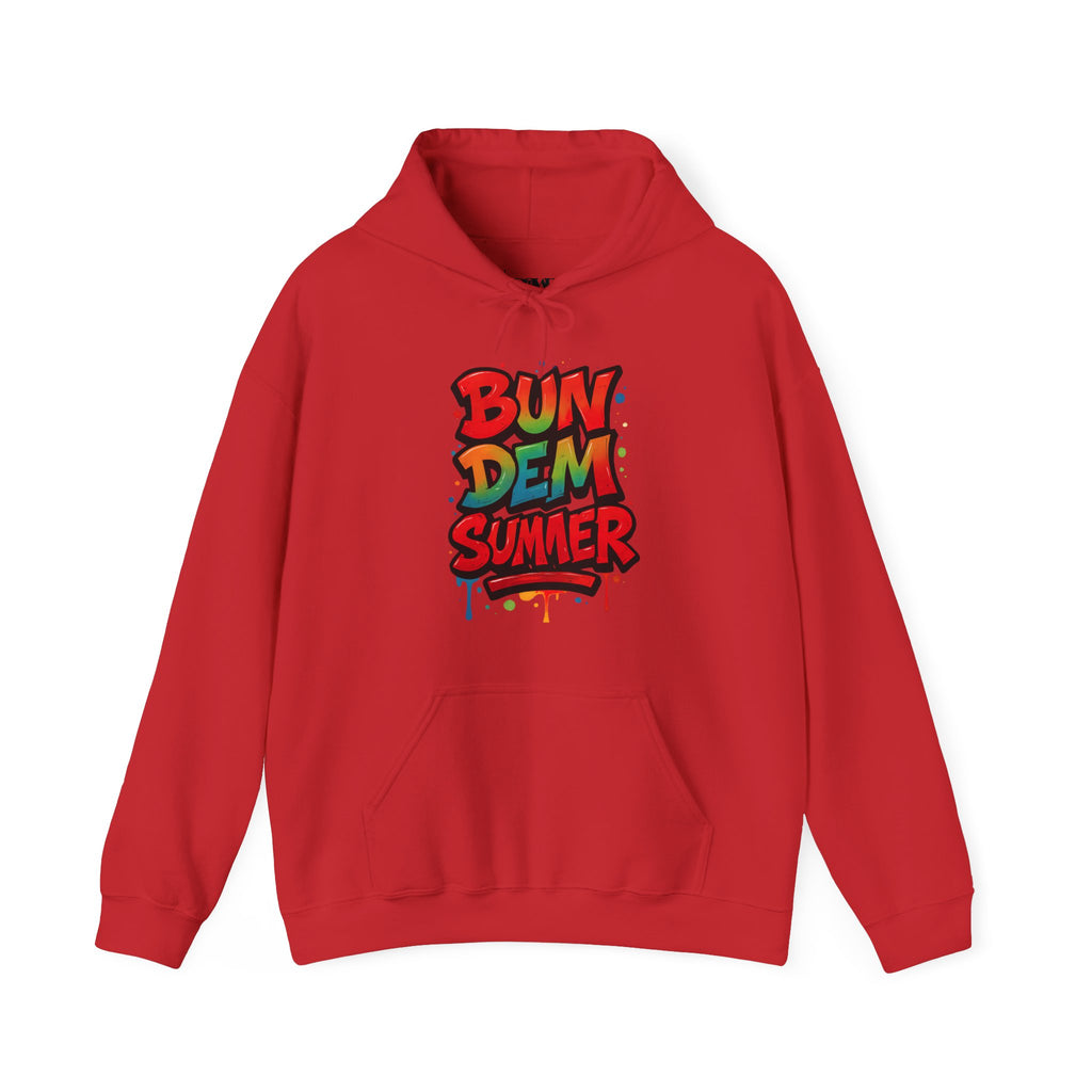 Bun Dem Summer Vibrant Summer Hoodie, Unisex Sweatshirt, Graffiti Style Apparel, Beach Theme Gift, Casual Summer Wear, Festival Clothing - NGOWE STORE
