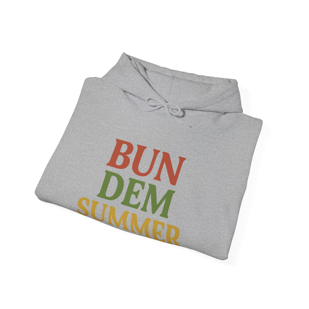 Bun Dem Summer Vibes Hooded Sweatshirt - Empire Editon Cozy Unisex Hoodie, Love Not War Casual Summer Apparel, Gift for Festivals, Outdoor Gatherings, Relaxed Style Sweatshirt - NGOWE STORE