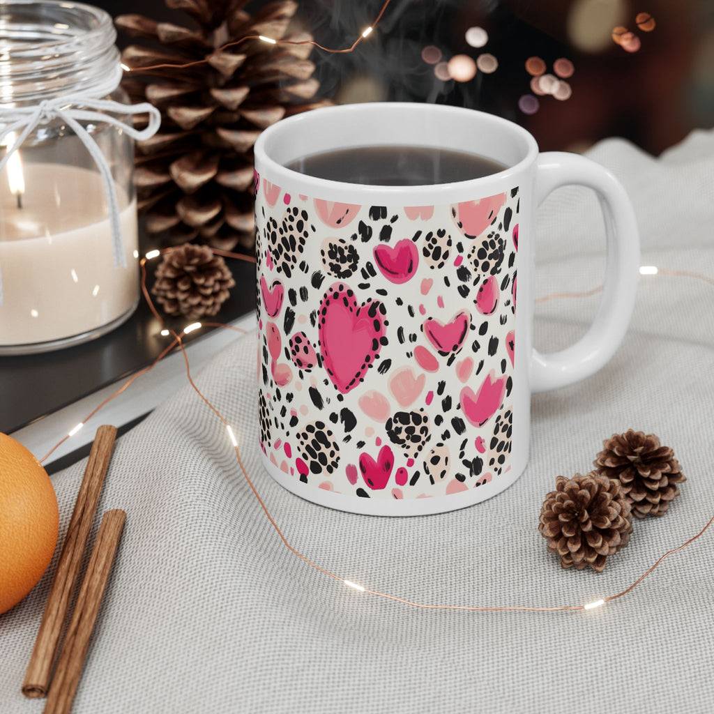 Hearts of Love Ceramic Mug, (11oz, 15oz) - NGOWE STORE