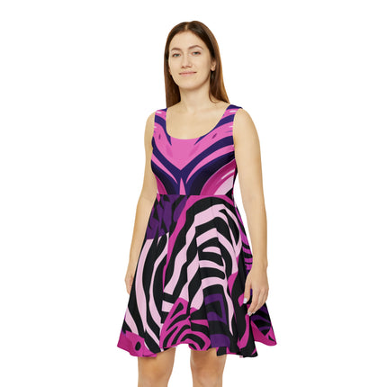 Pink African Mask Women's Skater Dress (AOP) - NGOWE STORE