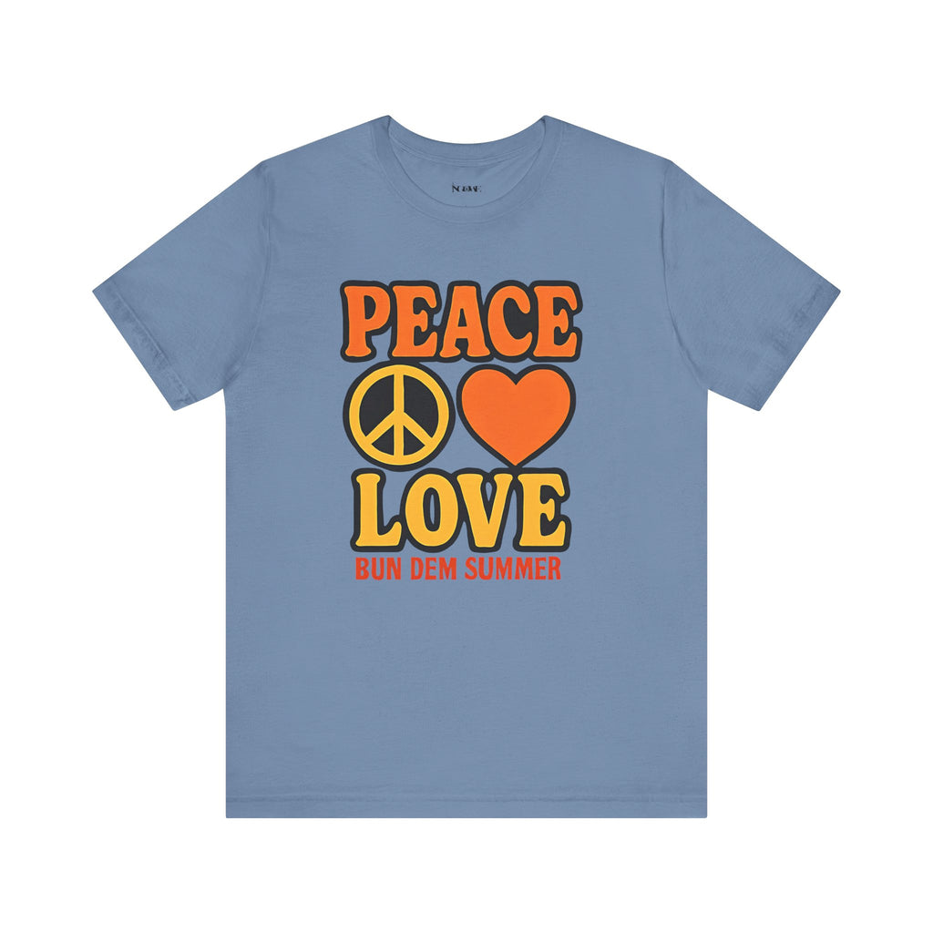 Peace & Love Summer Vibes Unisex Tee, Perfect for Festivals, Casual Outfits, Gifts, Music Events, and Spreading Positivity - NGOWE STORE