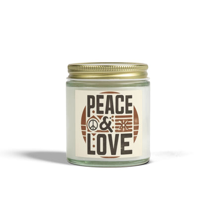 Peace & Love Scented Candles, Coconut Apricot Wax (4oz, 9oz)