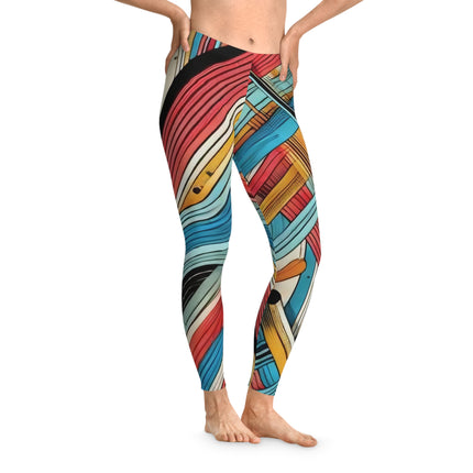 Lines All Around Stretchy Leggings (AOP) - NGOWE STORE