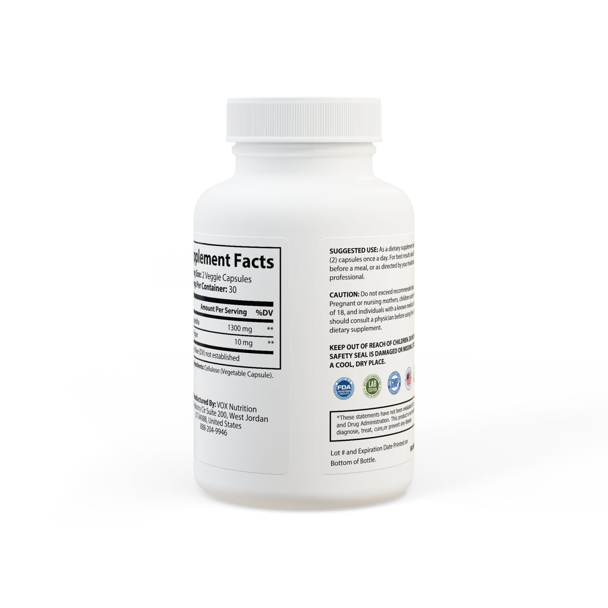 Ashwagandha and Black Pepper Supplement (60 capsules) - NGOWE STORE
